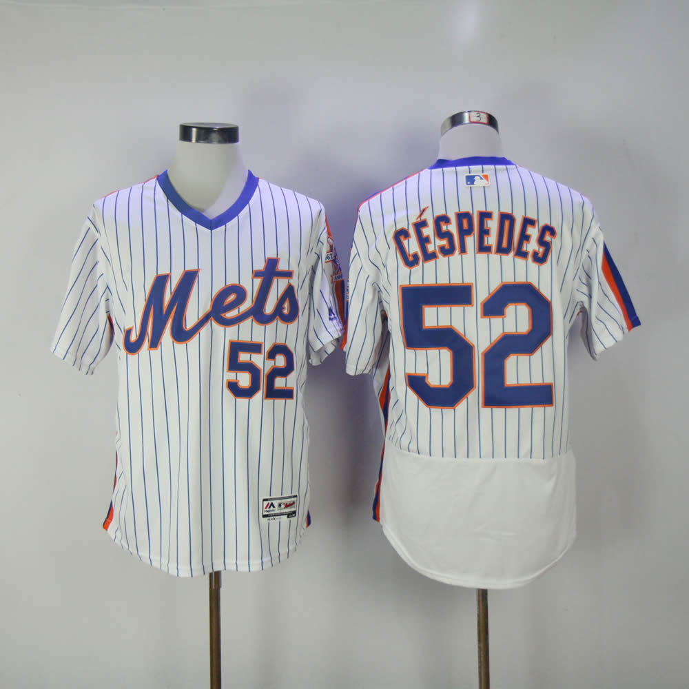 Men New York Mets 52 Cespedes White Elite MLB Jerseys